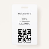 病院パーソナライズされた従業員のロゴと写真ID バッジ (裏面)