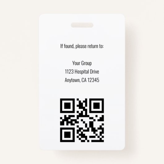 病院パーソナライズされた従業員のロゴと写真ID バッジ (裏面)