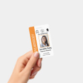 病院パーソナライズされた従業員のロゴと写真ID バッジ (手持ち)