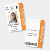 病院パーソナライズされた従業員のロゴと写真ID バッジ (Front & Back)