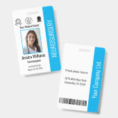 病院パーソナライズされた従業員のロゴと写真ID バッジ (正面＆裏面)