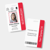 病院パーソナライズされた従業員のロゴと写真ID バッジ (正面&裏面)