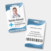 病院パーソナライズされた従業員のロゴの写真とID バッジ (Front & Back)