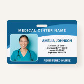 病院パーソナライズされた従業員の写真IDバッジ バッジ (正面)