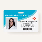 病院パーソナライズされた従業員の写真IDバッジ バッジ (正面)