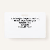 病院パーソナライズされた従業員の写真IDバッジ バッジ (裏面)