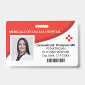 病院パーソナライズされた従業員の写真IDバッジ バッジ (正面)