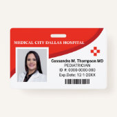 病院パーソナライズされた従業員の写真IDバッジ バッジ (正面)