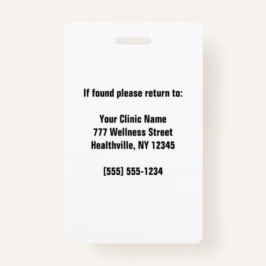 病院パーソナライズされた従業員バッジ バッジ (裏面)