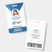 病院パーソナライズされた従業員、ロゴ、写真ID バッジ (表裏)