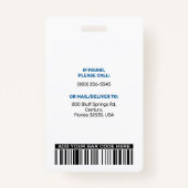 病院パーソナライズされた従業員、ロゴ、写真ID バッジ (裏面)