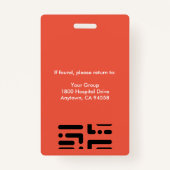 病院パーソナライズされた社員のロゴ&フォトレッド バッジ (裏面)