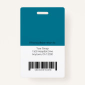 病院パーソナライズされた社員ロゴ&写真ID Ba バッジ (裏面)