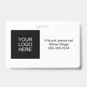 病院ホームの赤い仮来院者のパス気に バッジ (裏面)