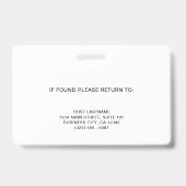 病院ライトブルー医療ドクターロゴ写真ID バッジ (Back)