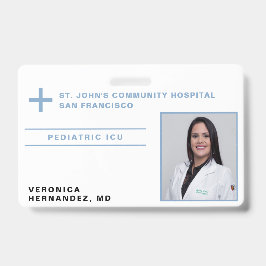 病院ライトブルー医療ドクターロゴ写真ID バッジ