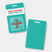 病院保健気に名パーソナライズ会社 バッジ (正面＆裏面)