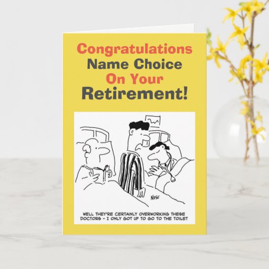 病院労働者退職 カード (黄色い花)