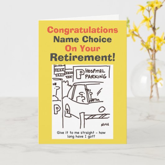 病院労働者退職 カード (黄色い花)