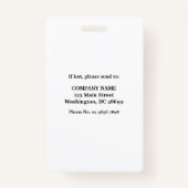 病院医師ナース気にの写真ID バッジ (裏面)