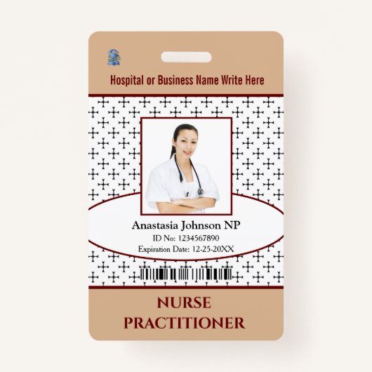 病院医療ナースNP社員写真 バッジ (正面)
