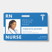 病院医療従事者RNナース写真ID バッジ (正面)