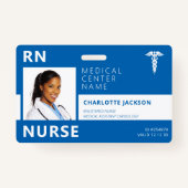 病院医療従事者RNナース写真ID バッジ (正面)