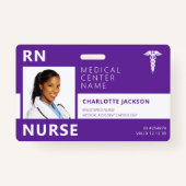 病院医療従事者RNナース写真ID バッジ (正面)
