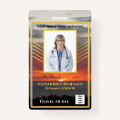 病院医療旅行ナース従業員写真 バッジ (正面)