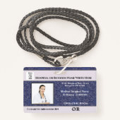 病院医療業務ナース従業員写真 バッジ (正面ランヤード)