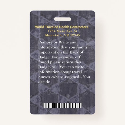 病院医療緊急ナースRN社員写真 バッジ (裏面)