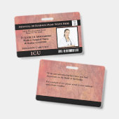 病院医療集中型気にICU社員の写真 バッジ (正面＆裏面)