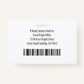 病院従業員の写真名ロゴ白黒 バッジ (裏面)