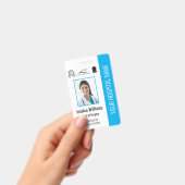 病院従業員の写真証明ブルーID バッジ (手持ち)