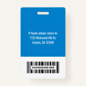 病院従業員の写真ID名バーコードロゴ バッジ (裏面)