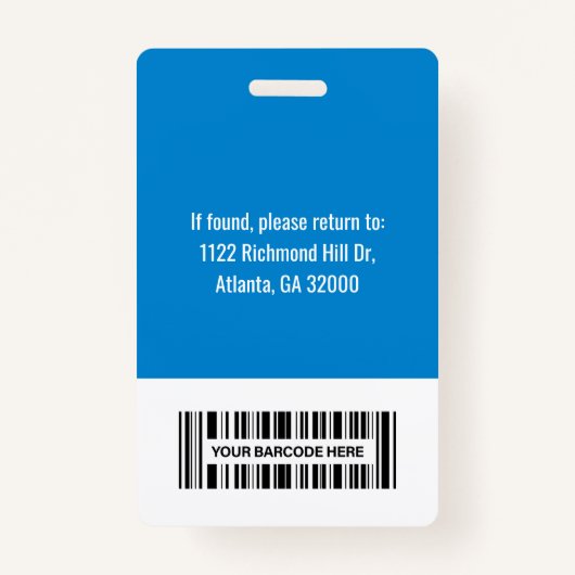 病院従業員の写真ID名バーコードロゴ バッジ (裏面)