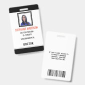 病院従業員の医療IDバッジ バッジ (正面＆裏面)