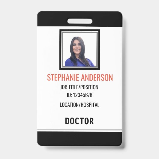 病院従業員の医療IDバッジ バッジ (正面)