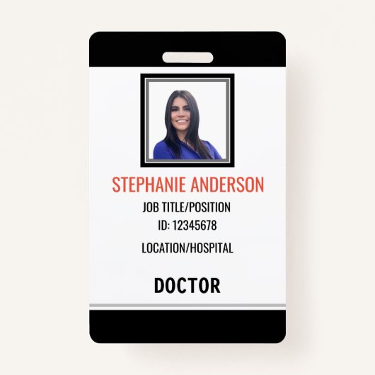 病院従業員の医療IDバッジ バッジ (正面)