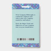 病院従業員ナースフォトバーコードロゴカスタム バッジ (裏面)