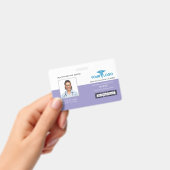 病院従業員ビジネスロゴと写真ID バッジ (手持ち)