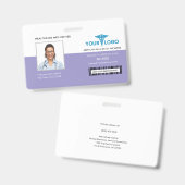 病院従業員ビジネスロゴと写真ID バッジ (正面&裏面)