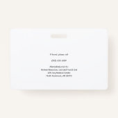 病院従業員ビジネスロゴと写真ID バッジ (裏面)