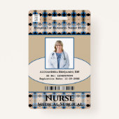 病院従業員フォトメディカルIDカードロゴ バッジ (正面)