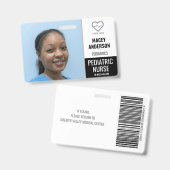 病院従業員用大型写真バッジ（バーコード付き） バッジ (正面＆裏面)