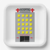 病院救急医療建物 ペーパープレート (正面)