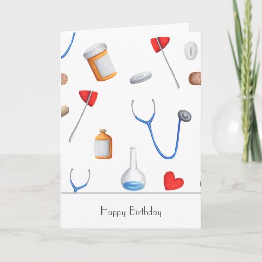 病院用機器ドクター誕生日カード カード (正面)