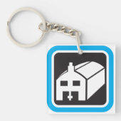 病院納屋アイコンのミニマリスト医療施設 キーホルダー (正面)
