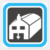 病院納屋アイコンのミニマリスト医療施設 スクエアシール (正面)