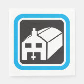 病院納屋アイコンのミニマリスト医療施設 スタンダードランチョンナプキン (正面)